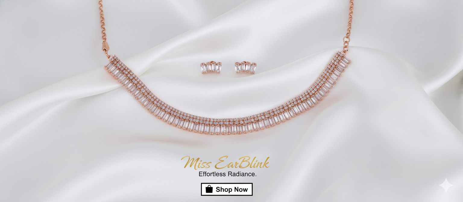 Rose Gold Party Wear Jewelry set Necklaces for Women
